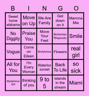 olive bday Bingo Card
