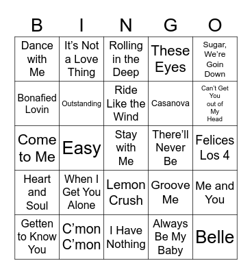 Tea's Bango, Bongo, Bingo!! Bingo Card