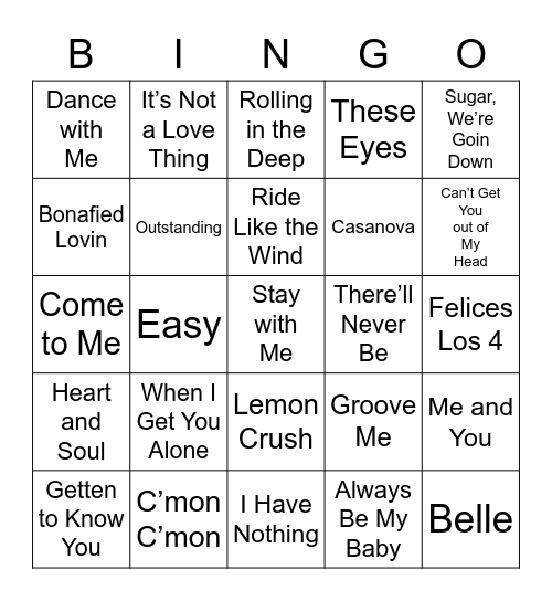 Tea's Bango, Bongo, Bingo!! Bingo Card