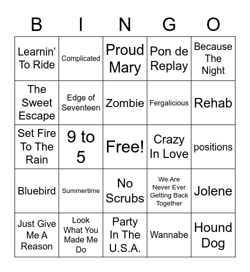 P.R. Mike Presents: All Women All Stars Bingo Card