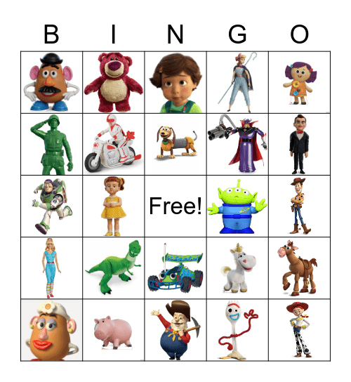 Toy Story Bingo Card
