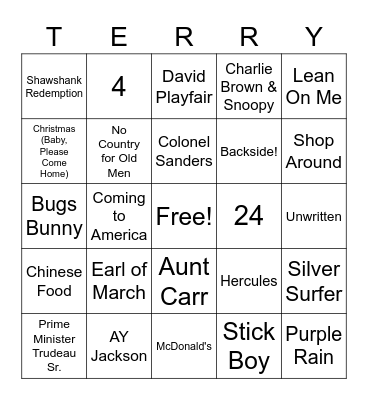 Trivia Bingo!  Game 2 Bingo Card