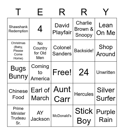 Trivia Bingo!  Game 2 Bingo Card