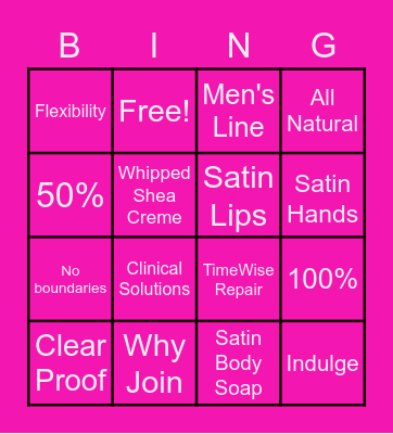 Skin & Body Care Bingo Card