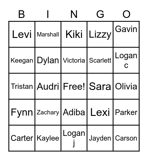 Class Bingo Card