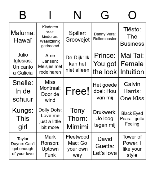 Theo's verjaardag Bingo Card