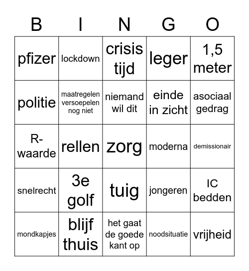 NSA - persconferentie Bingo Card