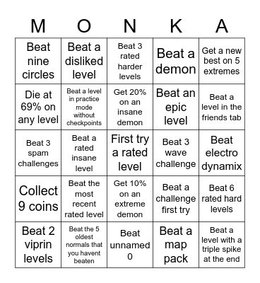 Illegal 12345 Bingo Card