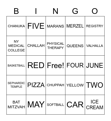 Deena's Shower Bingo! Bingo Card