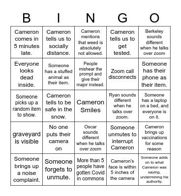 6210 Bingo Card