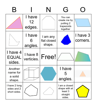 Shapes BINGO Card