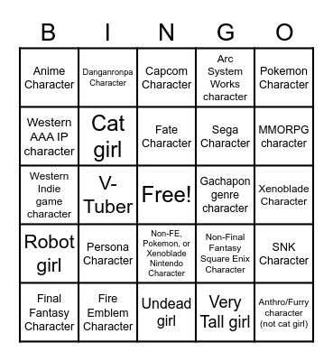 test Bingo Card