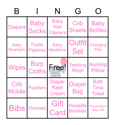 Lauren's Baby Shower Bingo Card