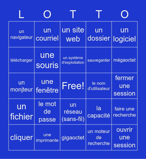 L’informatique Bingo Card