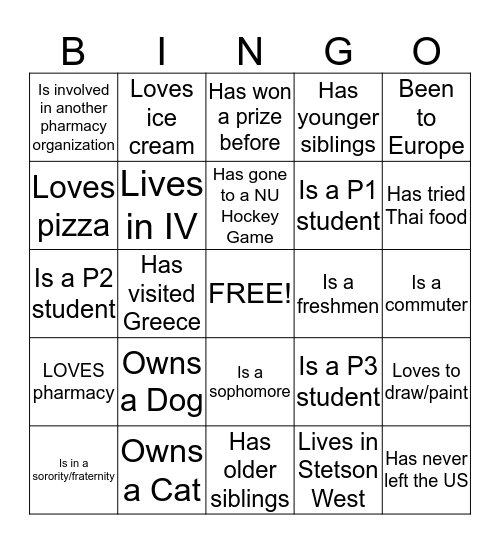 SNPhA Bingo! Bingo Card