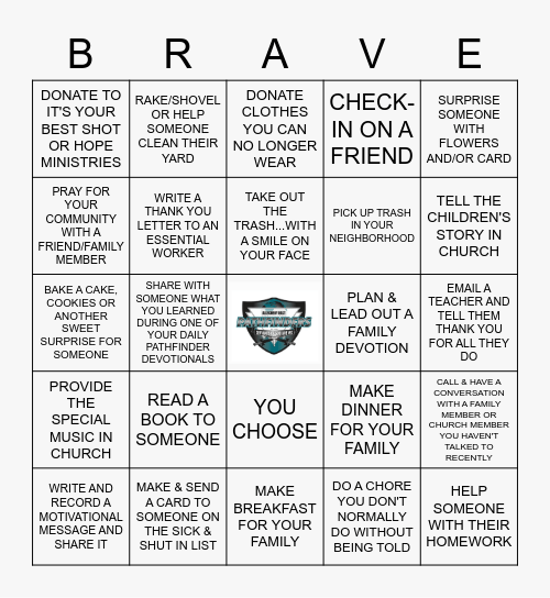 GLASBORO BRAVES CHOICE BOARD Bingo Card