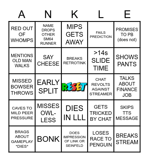 SQUEEX15 STREAM BINGO Card