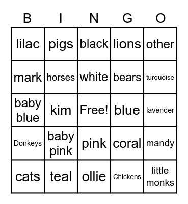 Galentine's Test Bingo Card