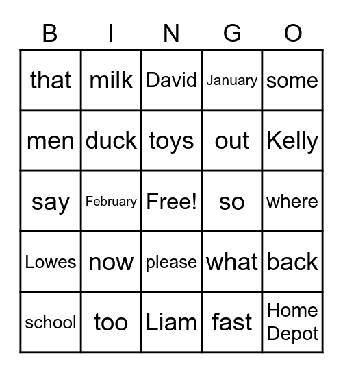 BINGO! Bingo Card