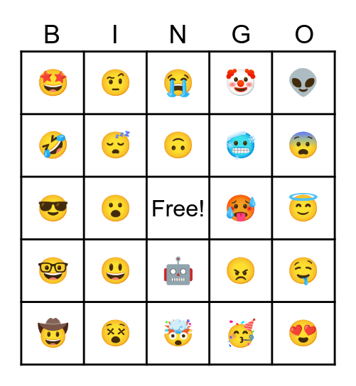 Emojis Bingo Card