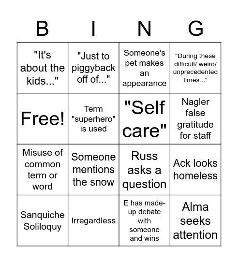 Fun Bingo Card