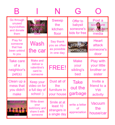 Service Bingo Card