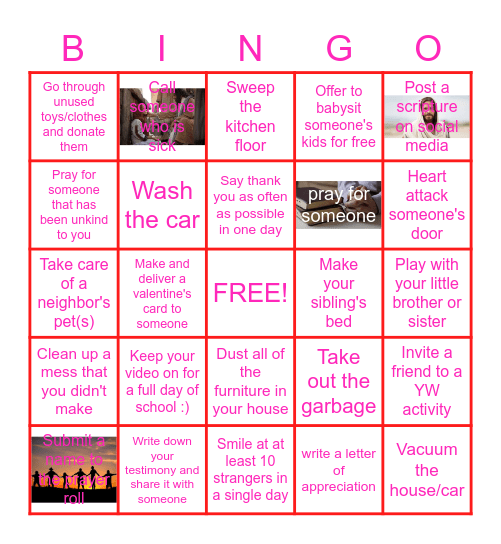 Service Bingo Card
