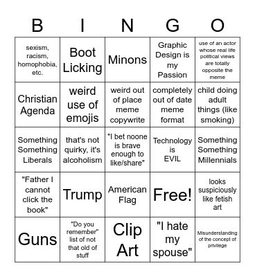 Boomer Bingo Card