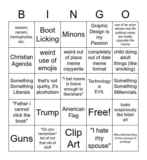 Boomer Bingo Card