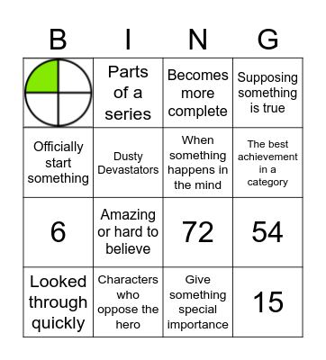 Lesson 16 Vocabulary Bingo Card