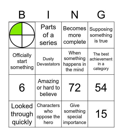 Lesson 16 Vocabulary Bingo Card