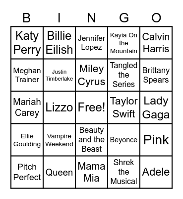 Violet Bingo Card