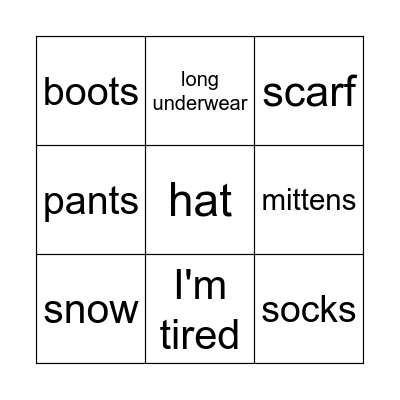 Froggy gets dressed Bingo Card