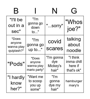 Merritt Bingo Card