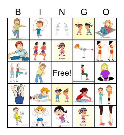 EXERCISE Bingo Card