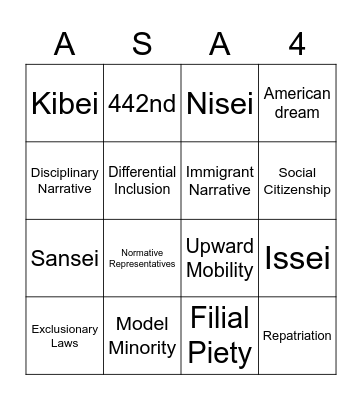 ASA BINGO Card