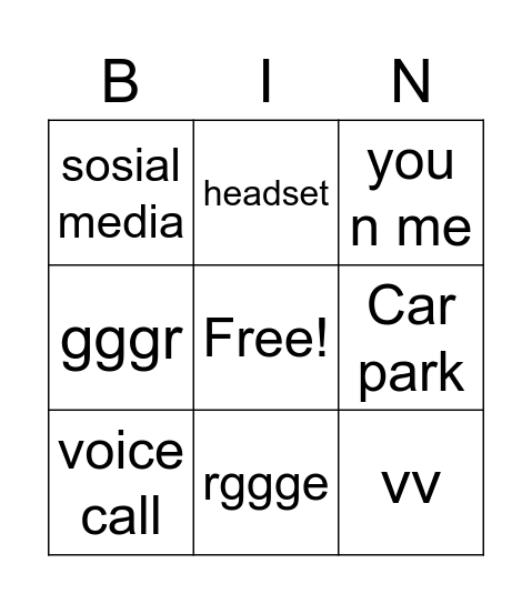 MyGCC Bingo Card