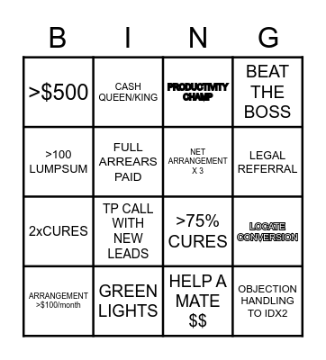TEAM SMITH - TIME TO HUSSLE Bingo Card