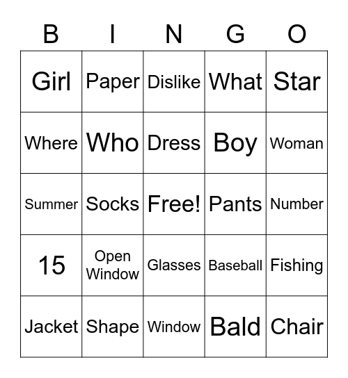 ASL Bingo Card