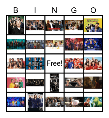 TV and Movies Bingo Card