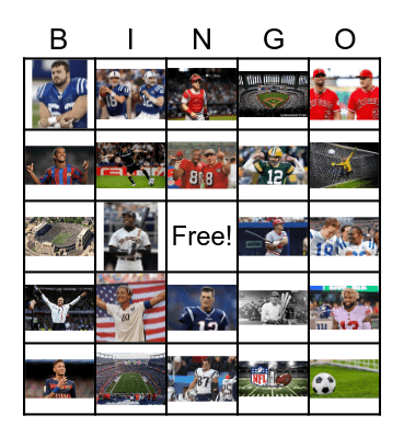 Baseball, Football, Soccer Bingo Card