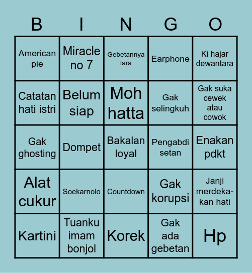 Leff Bingo Card