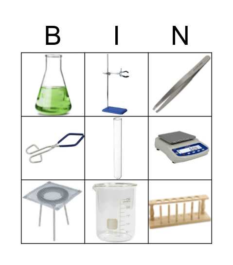 Lab equipment Bingo Card