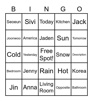Sivi's Bingo Card