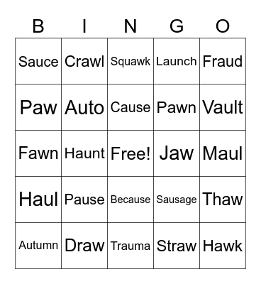 AU/AW BINGO Card