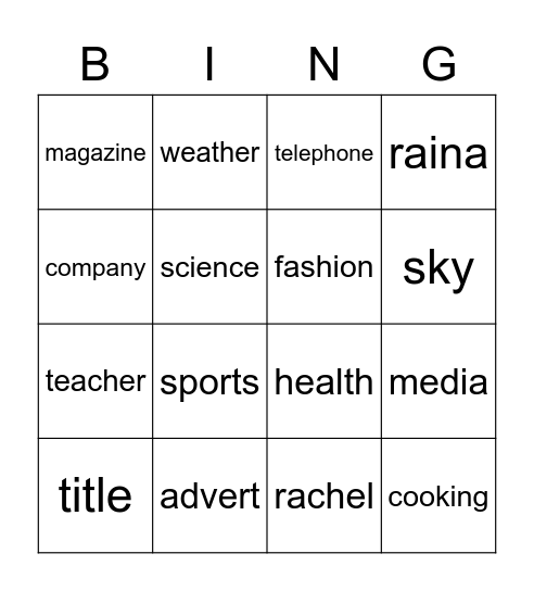 Bingo Card