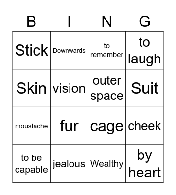 Bingo words file 4 BK2 Bingo Card