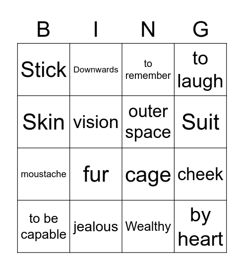 Bingo words file 4 BK2 Bingo Card