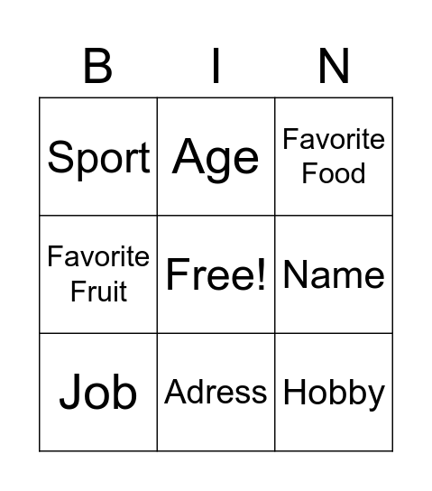 Say Who You Are Bingo Card