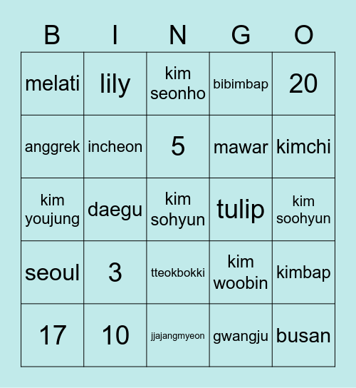 🍭 PUNYA MV01REMI 🍫 Bingo Card